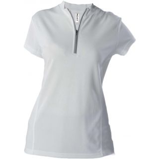 Maillot cycliste cycliste femme polyester manches courtes PA469 - White