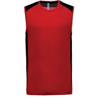 Débardeur sport bicolore PA475 - Red / Black