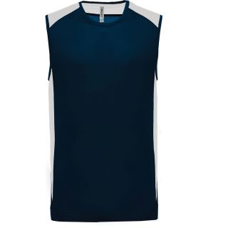 Débardeur sport bicolore PA475 - Sporty Navy / White
