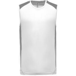 Débardeur sport bicolore PA475 - White / Fine Grey
