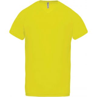 T-shirt homme polyester col V manches courtes PA476 - Fluorescent Yellow