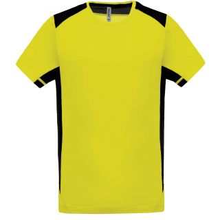 T-shirt sport bicolore PA478 - Fluorescent Yellow / Black