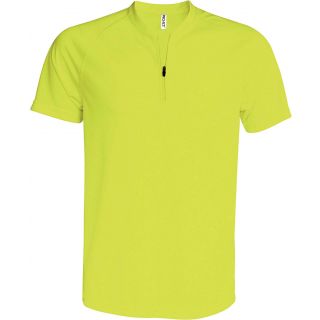 T-shirt 1/4 zip manches courtes unisexe PA486 - Fluorescent Yellow