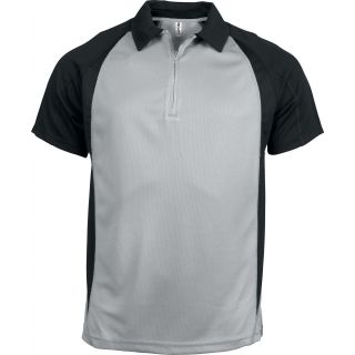 Polo bicolore sport manches courtes PA487 - Fine Grey / Black