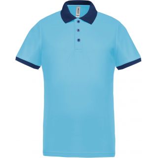 Polo homme piqué performance PA489 - Sky Blue / Sporty Navy