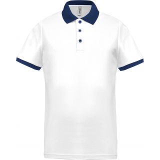 Polo homme piqué performance PA489 - White / Sporty Navy