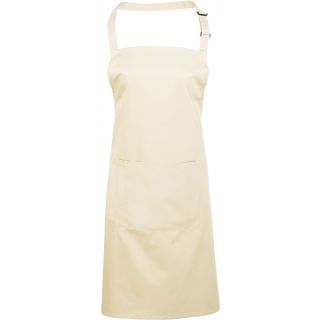 Tablier à bavette "Colours" avec poche PR154 - Natural