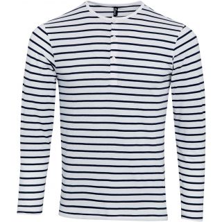 T-shirt homme "Long John" PR218 - White / Navy