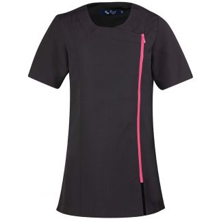 Tunique zippée "Camellia" PR686 - Black / Hot Pink