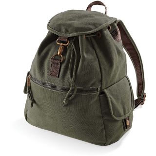 Sac à dos vintage en toile QD612 - Vintage Military Green - 30 x 36 x 16 cm