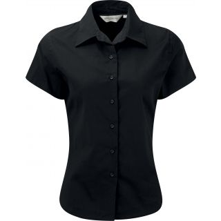 Chemise manches courtes femme twill RU917F - Black