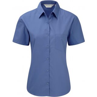 Chemise manches courtes femme popeline pur coton RU937F - Aztec Blue