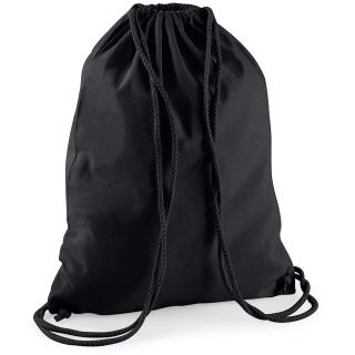 Gymsac en coton W110 - Black / Black - 37 x 46 cm de dos