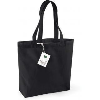 Sac shopping totebag coton bio W180 - Black - 35 x 32 x 12 cm