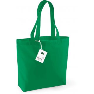 Sac shopping totebag coton bio W180 - Kelly Green - 35 x 32 x 12 cm