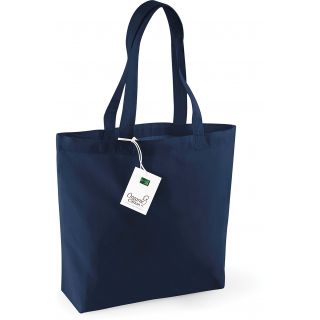 Sac shopping totebag coton bio W180 - Navy - 35 x 32 x 12 cm