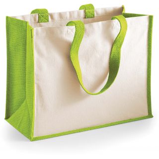 Sac cabas classique en jute W422 - Apple Green