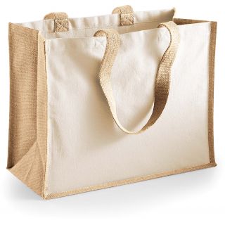 Sac cabas classique en jute W422 - Natural