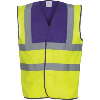 Gilet haute visibilité HVW100 - Purple / Hi Vis Yellow