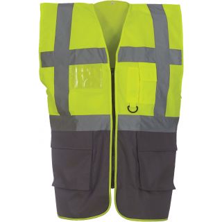 Gilet multifonction haute visibilité HVW801 - Hi Vis Yellow / Grey