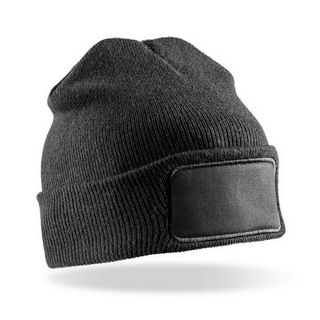 Bonnet imprimable double Tricot THINSULATE™ RC034X - Black