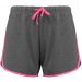 Short de sport femme Grey Heather / Fluo Pink - XS