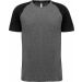 T-shirt Triblend bicolore sport manches courtes adulte Grey Heather / Black Heather - S