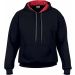Sweat-shirt homme à capuche zippé 185C00 - Black / Red