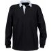 Polo homme rugby uni col blanc K217 - Black