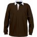 Polo homme rugby uni col blanc K217 - Chocolate
