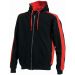 Sweat-shirt zippé à capuche LV330 - Black / Red