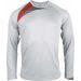 T-shirt enfant manches longues sport PA409 - White / Sporty Red / Storm Grey