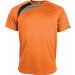 T-shirt unisexe manches courtes sport PA436 - Orange / Black / Storm Grey