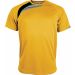 T-shirt unisexe manches courtes sport PA436 - Sporty Yellow / Black / Storm Grey