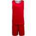 Kit basketball réversible enfant PA449 - Sporty Red / White