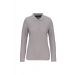 Polo manches longues femme Oxford Grey - L