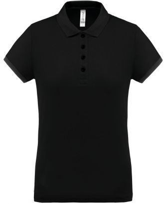 Polo piqué performance femme Black