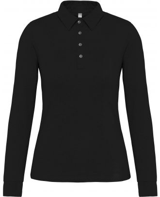 Polo femme manches longues jersey K265 - Black