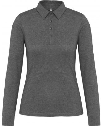 Polo femme manches longues jersey K265 - Grey Heather