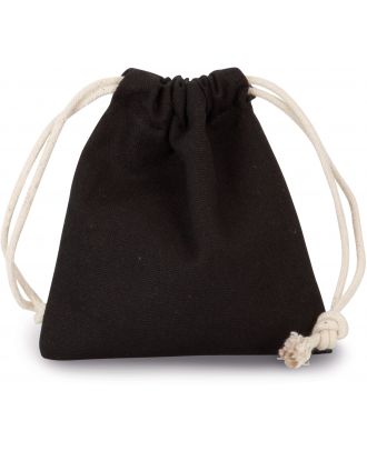 Sac coton à cordon 13 x 15 cm KI0748 - Black