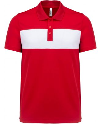 Polo manches courtes adulte PA493 - Sporty Red / White