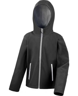 Veste Softshell Capuche Enfant R224JY - Black / Grey