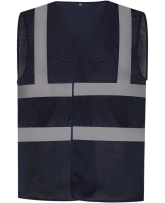 Gilet haute visibilité à maille ajourée recyclée Navy