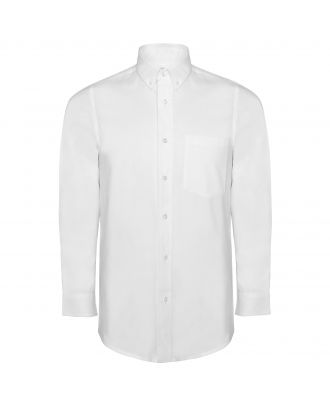 Chemise homme manches longues avec poche côté cœur OXFORD blanc