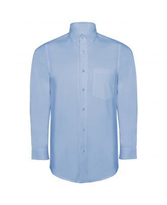 Chemise homme manches longues avec poche côté cœur OXFORD bleu ciel recto