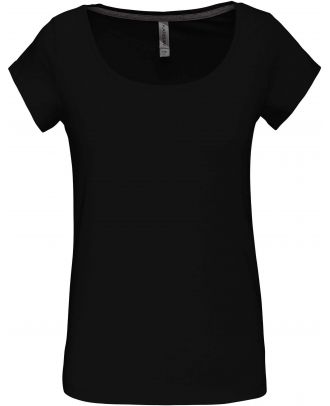 T-shirt femme col bateau manches courtes K384 - Black