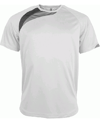 T-shirt sport enfant manches courtes PA437 - White / Black / Storm Grey
