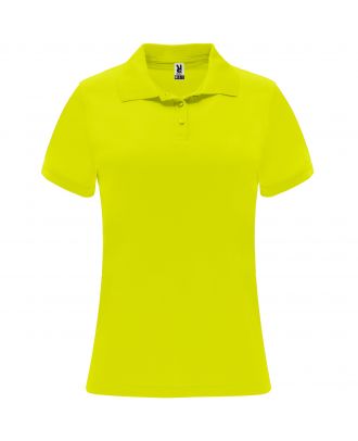 Polo manches courtes MONZHA WOMAN jaune fluo