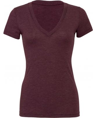 T-shirt femme triblend col V BE8435 - Amethyst Triblend