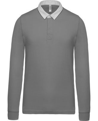 Polo rugby K213 - Light Grey / White